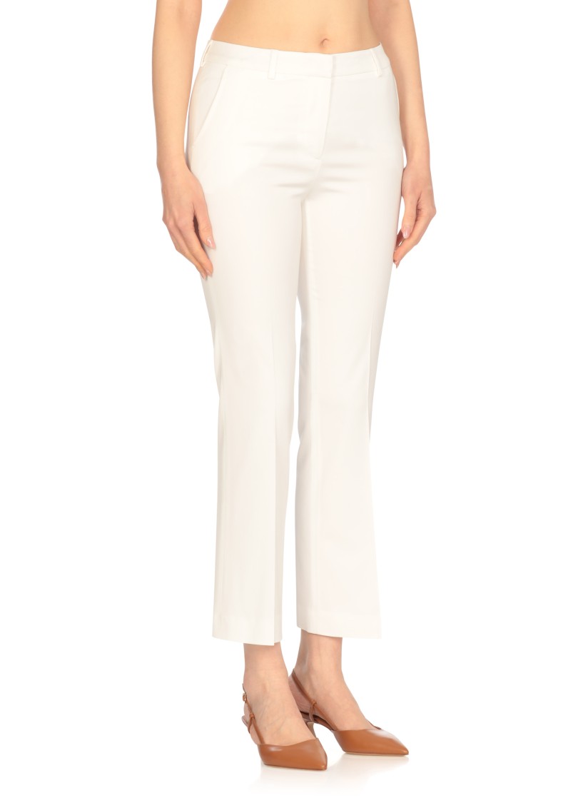 Pt Torino White Viscose Pants With Tailored Design