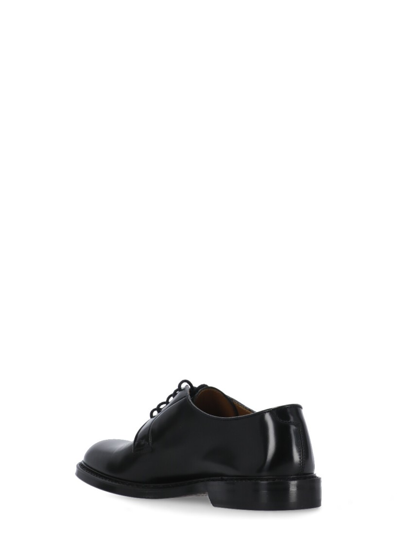 Doucal's Almond-toe Leather Derby Shoes In Black