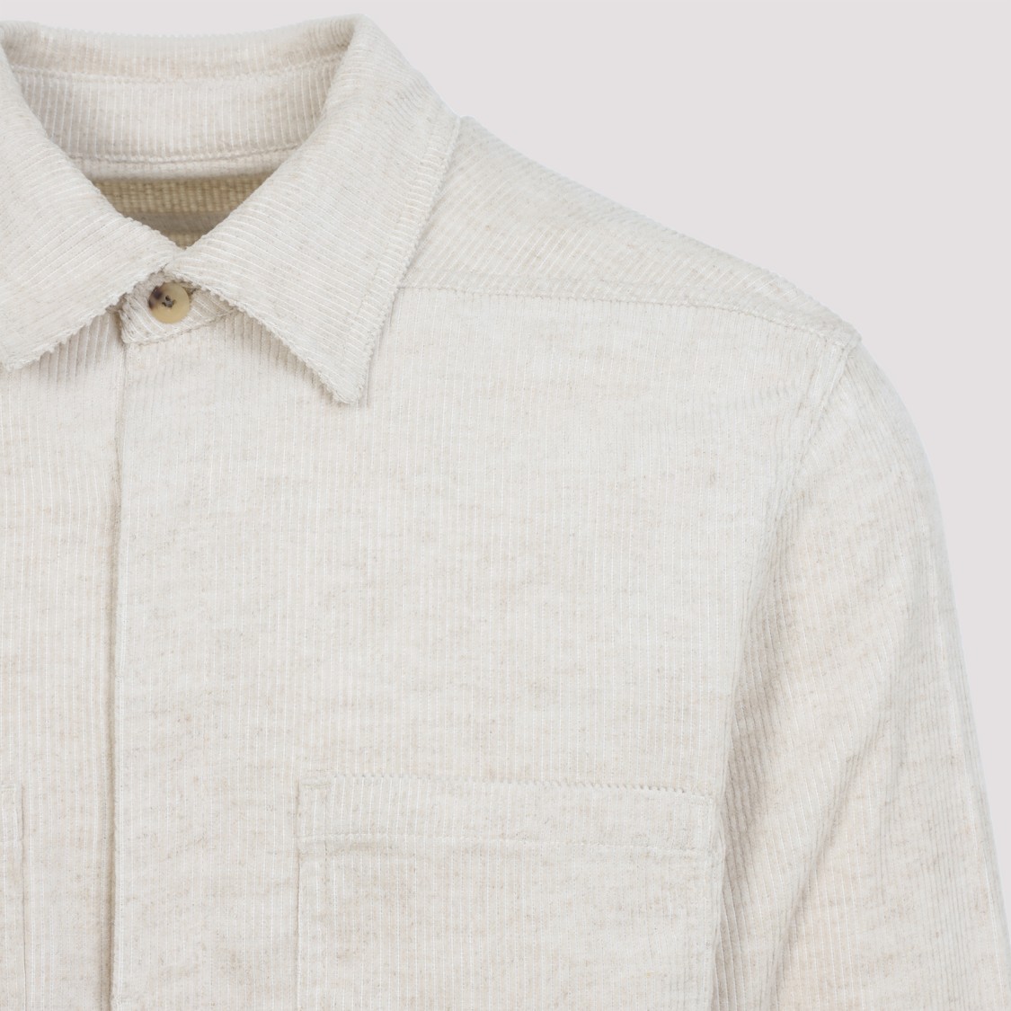 Rick Owens Work Shirt With Buttoned Cuffs And Chest Pockets In White