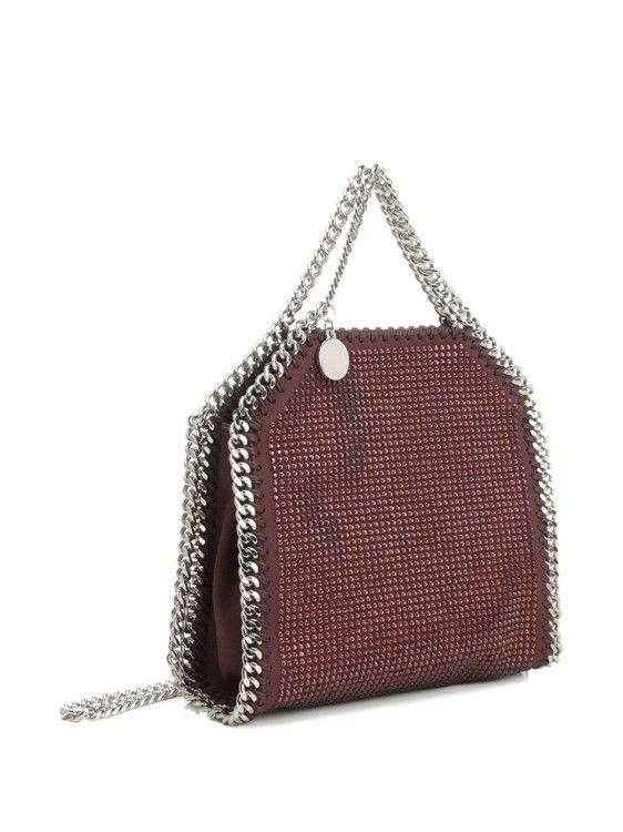 トートバッグ Stella Mccartney Burgundy Rhinestone-Embellished Bag With Stella Mccartney Burgundy Rhinestone-Embellished Bag With