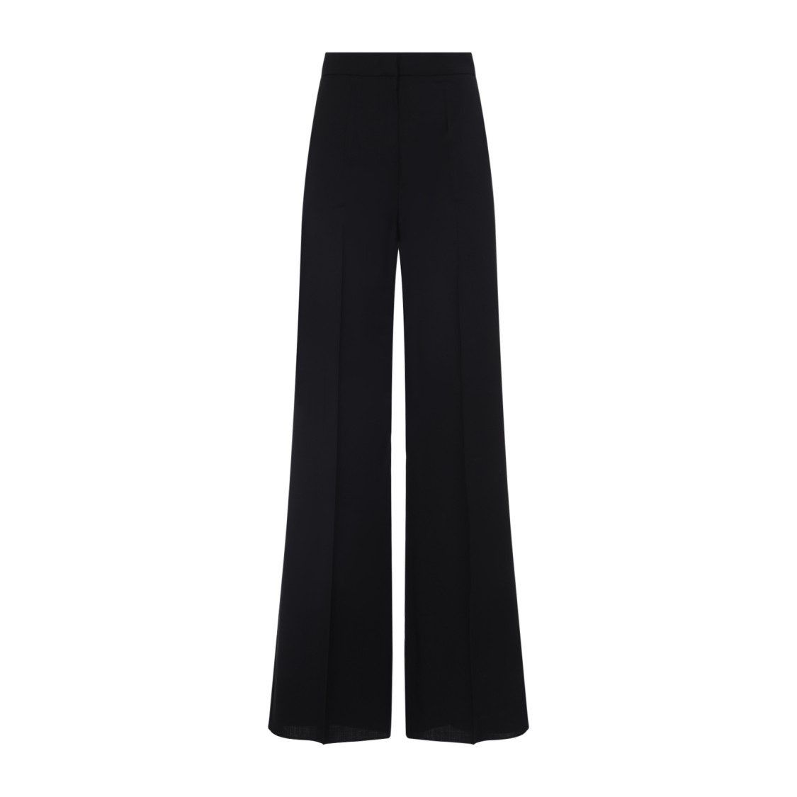 Max Mara Wide-leg Trousers With Tailored Fit And Luxurious Texture In Black