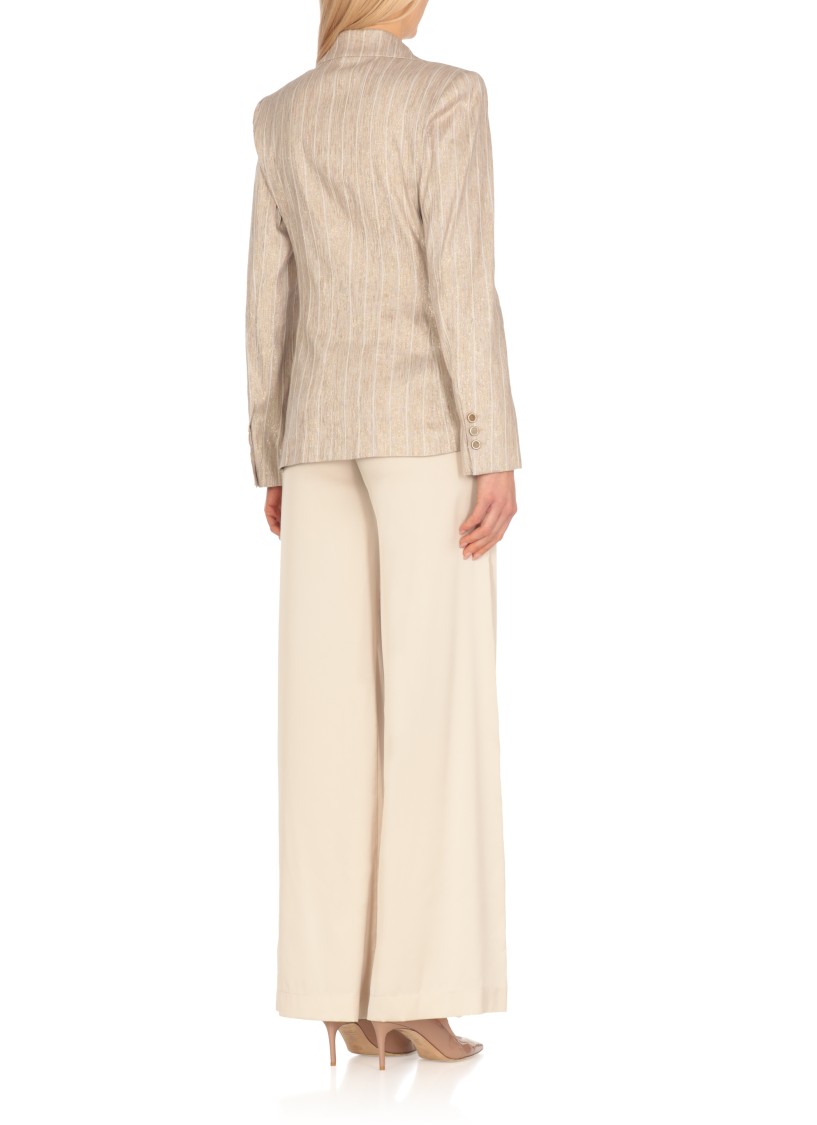 Shop D Exterior D. Exterior Gold Viscose Blend Blazer In Neutrals