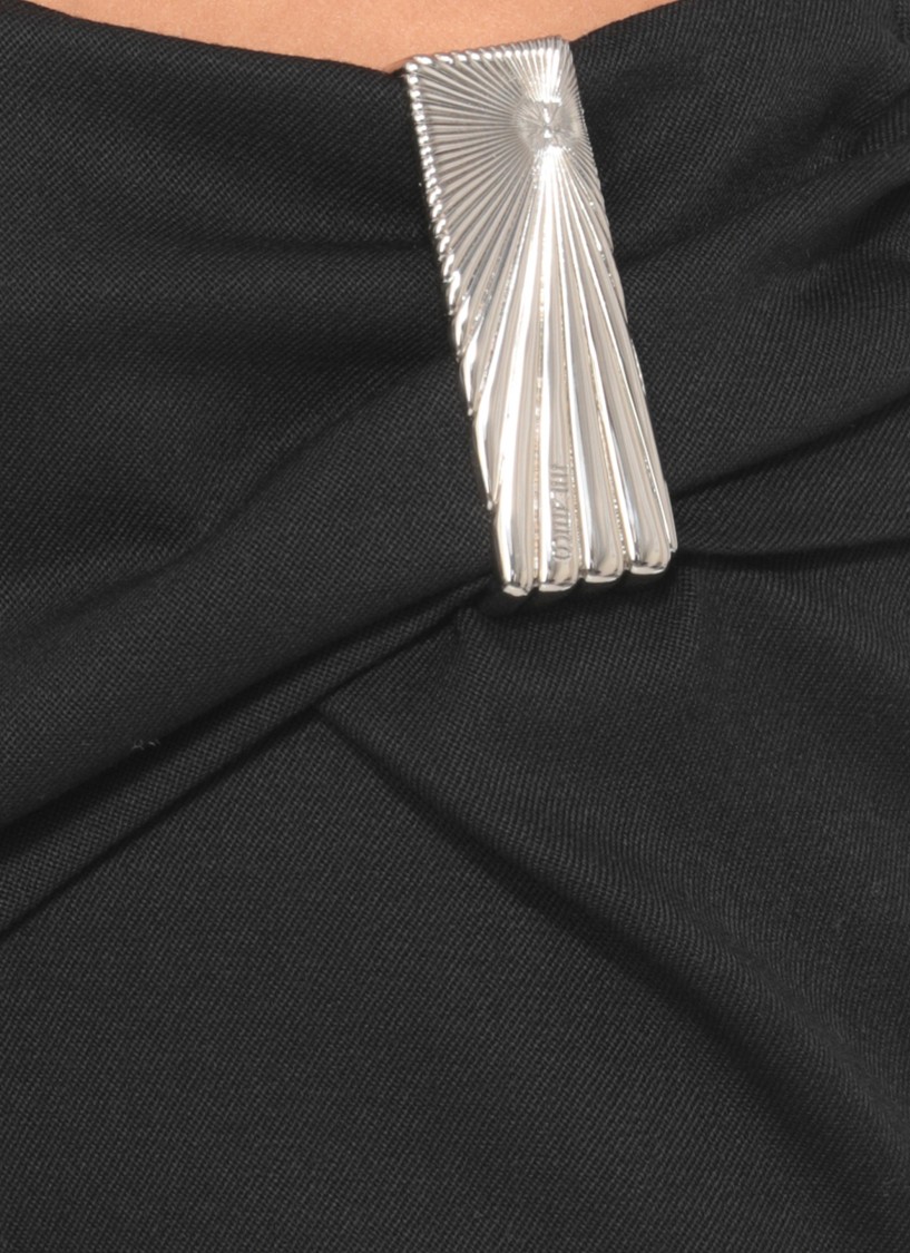 Attico The  Virgin Wool Mini Skirt In Black