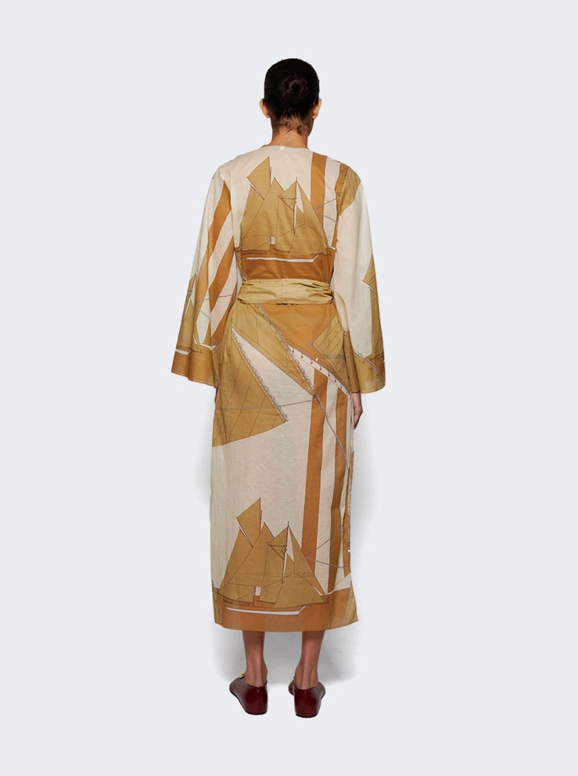 Shop Johanna Ortiz Aqua Cruiser Tunic Dress Sand And Ecru In Neutrals