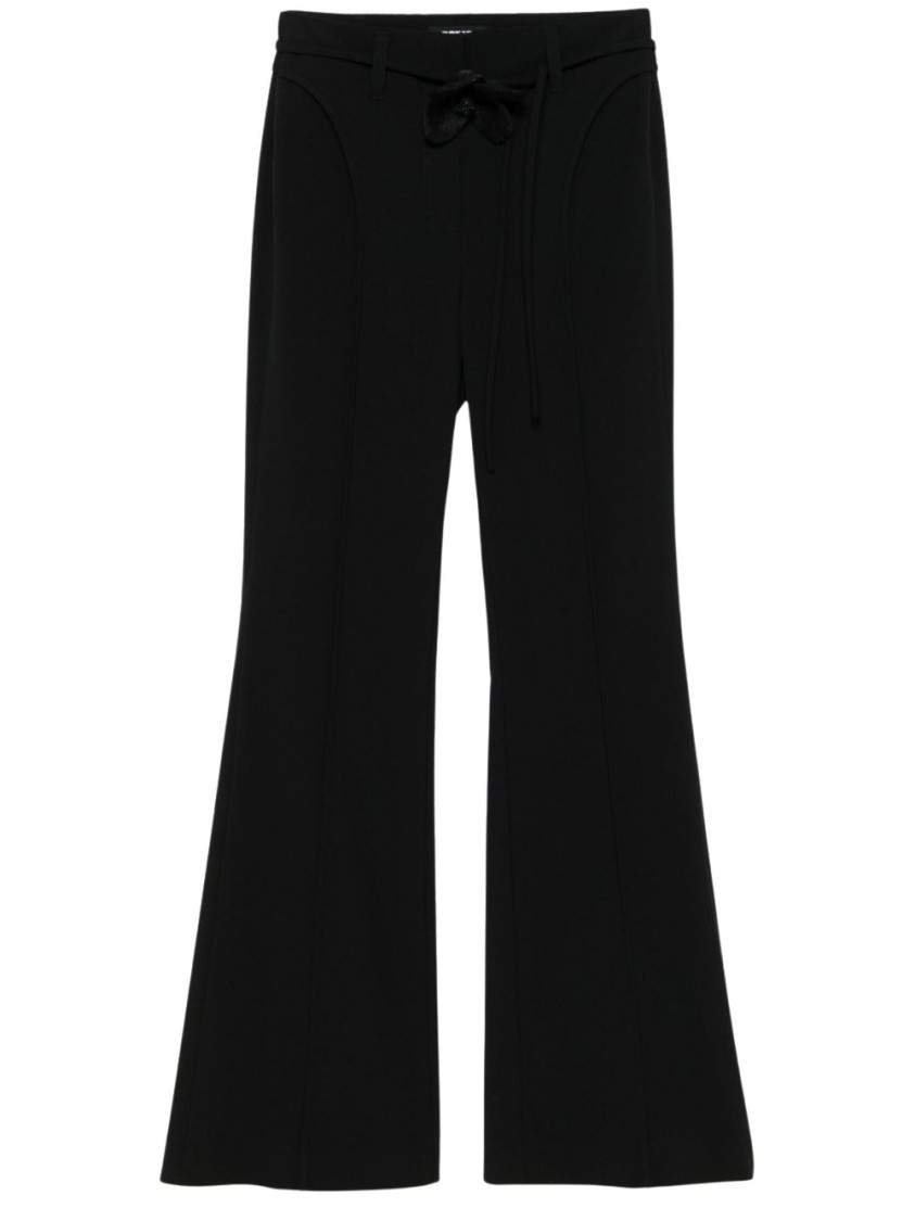 Rotate Birger Christensen Rotate Black Flared High-waist Pants In Black