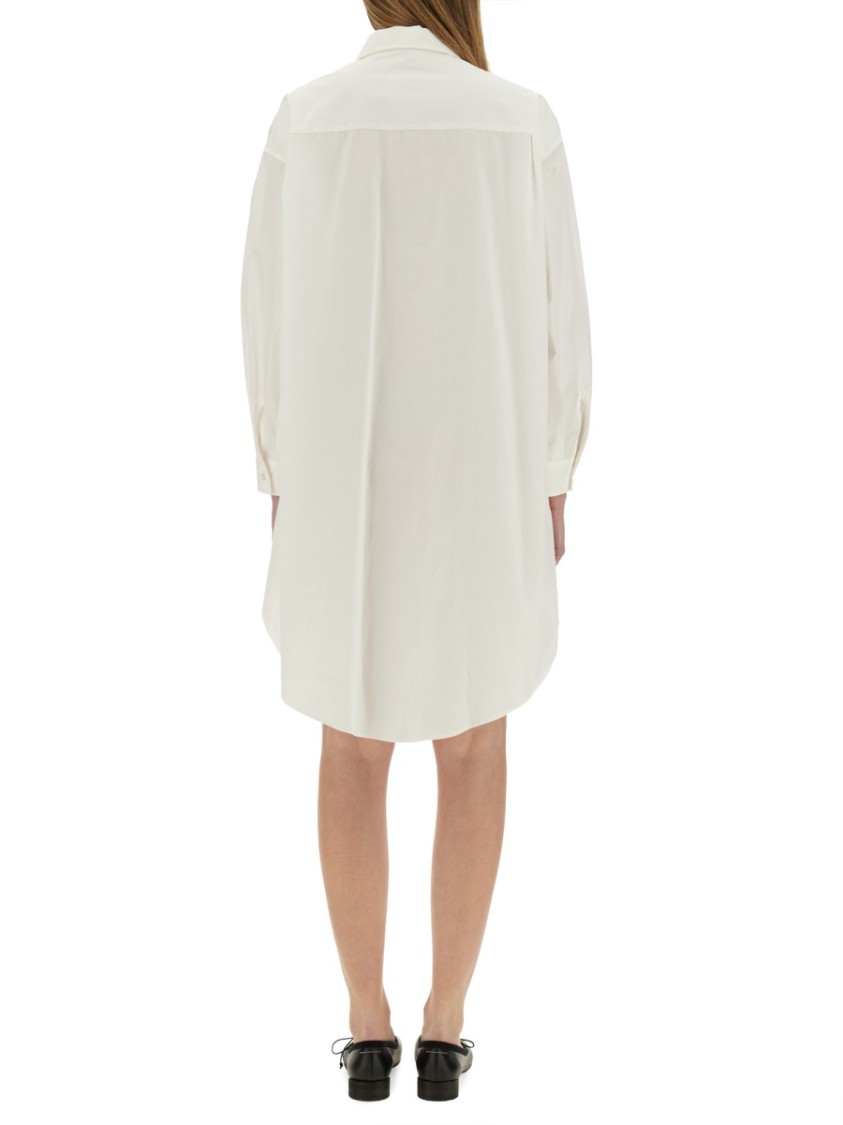 Mm6 Maison Margiela Mm6 By Maison Margiela Chemisier Dress With Print In White