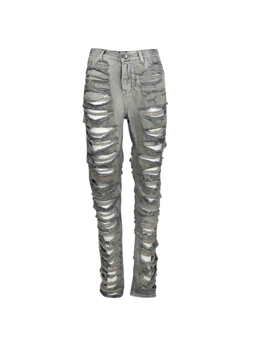 Rick Owens Drkshdw Drkshdw By Rick Owens Shredded Detroit Cut Jeans