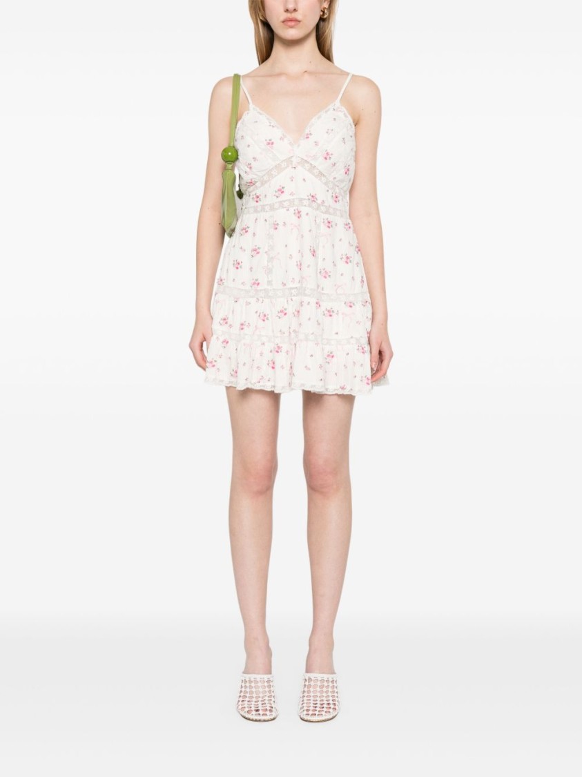 Loveshackfancy Solbina Ribbed Floral And Bow-embroidered Cotton Mini Dress