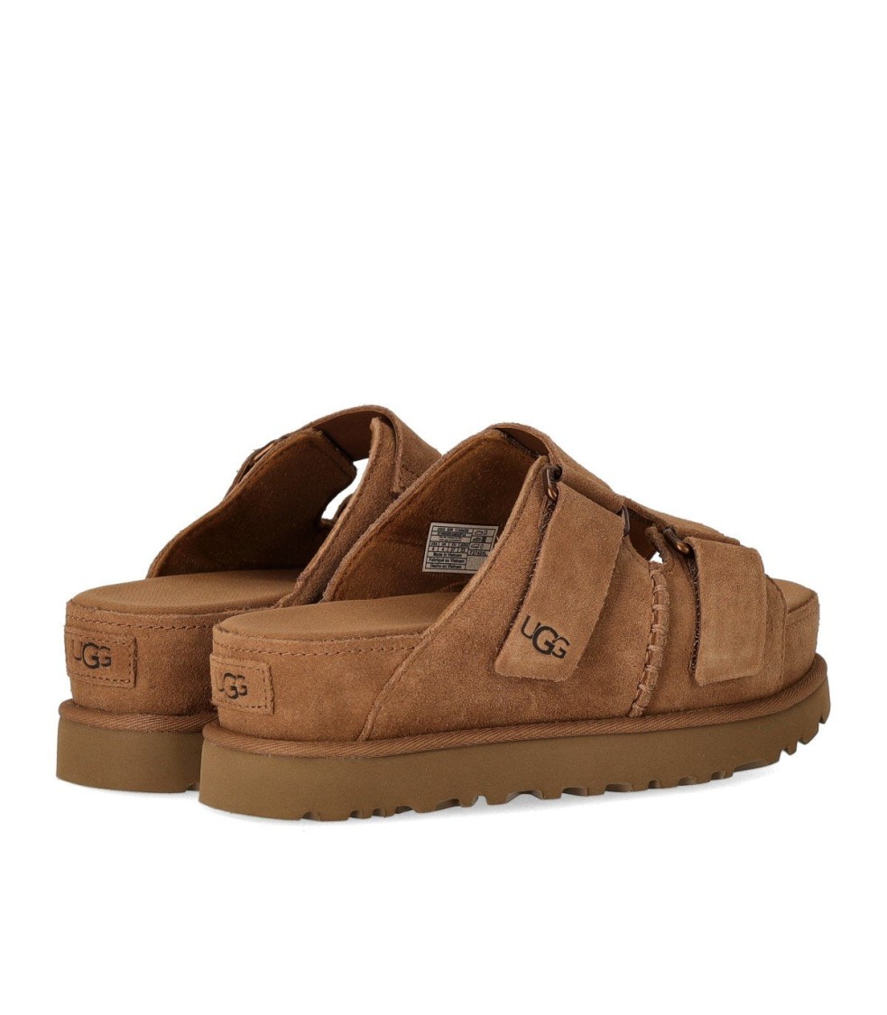 Ugg Goldenstar Hi Slide Slipper-mule In Leather Color Suede