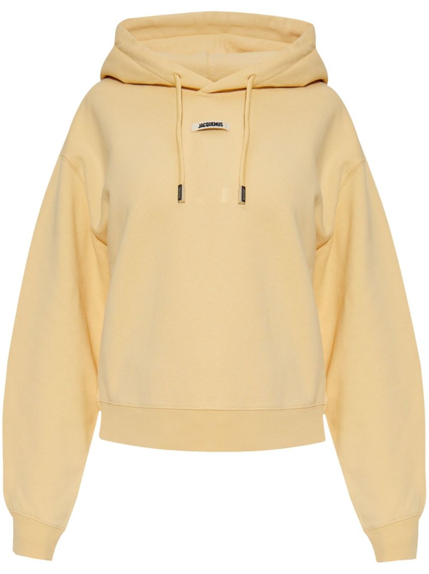 JACQUEMUS JACQUEMUS CROPPED YELLOW HOODIE 