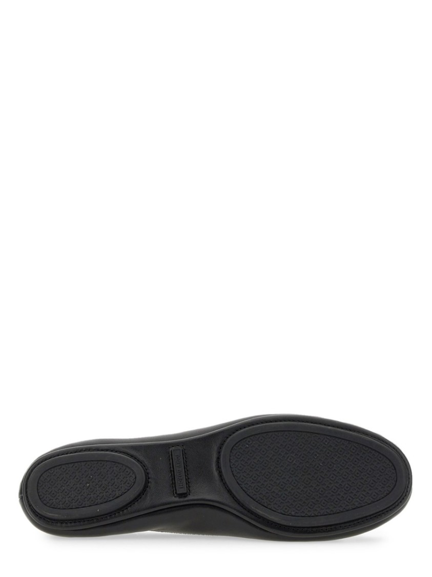 Tory Burch Claire Leather Ballet Flats In Black