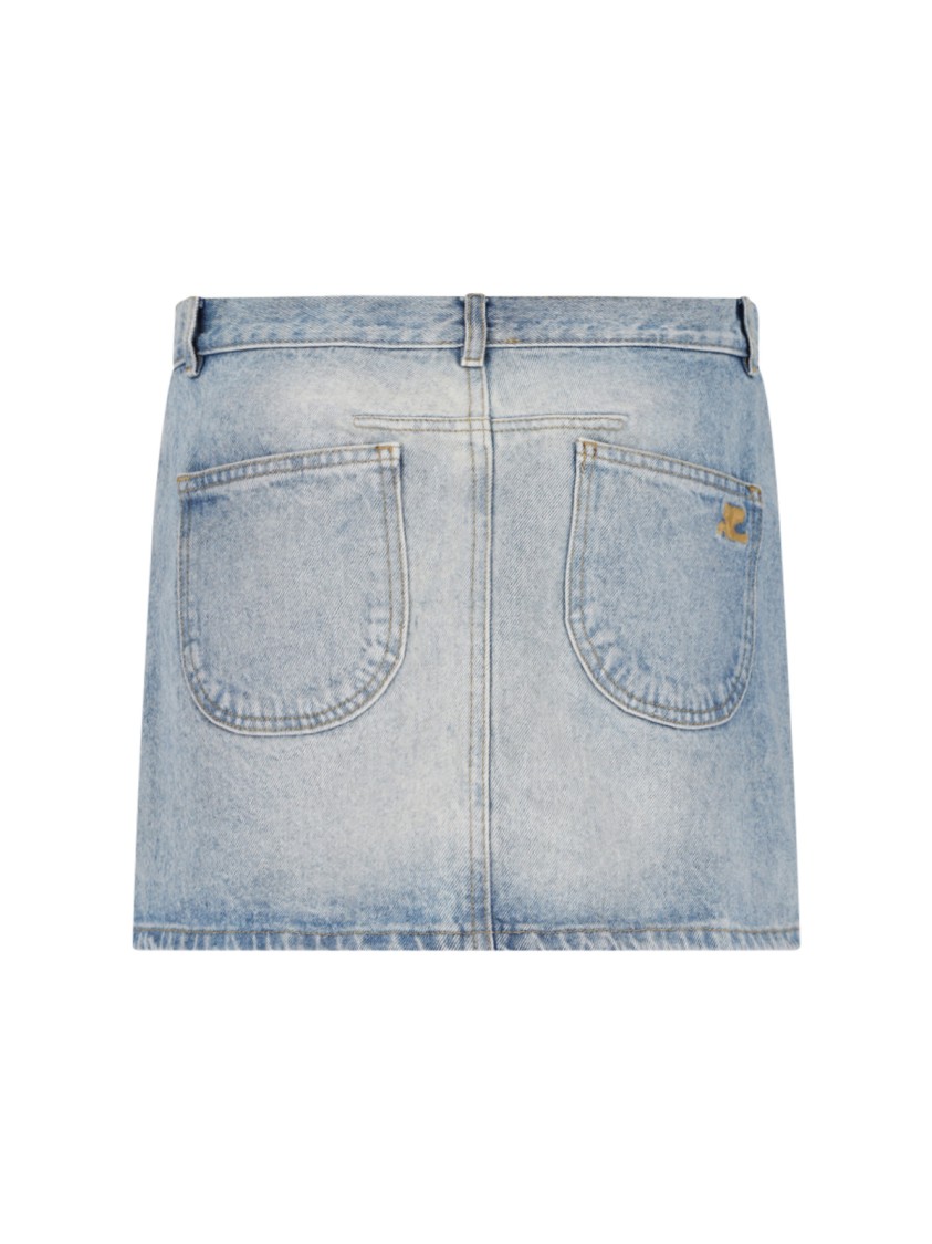 COURRÈGES COURRÈGES BLUE DENIM MINI SKIRT 