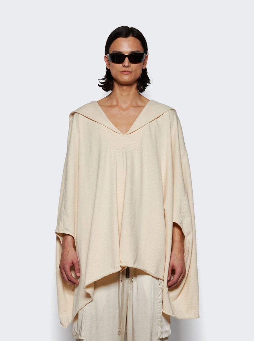 Rick Owens Hooded Kaftan Natural