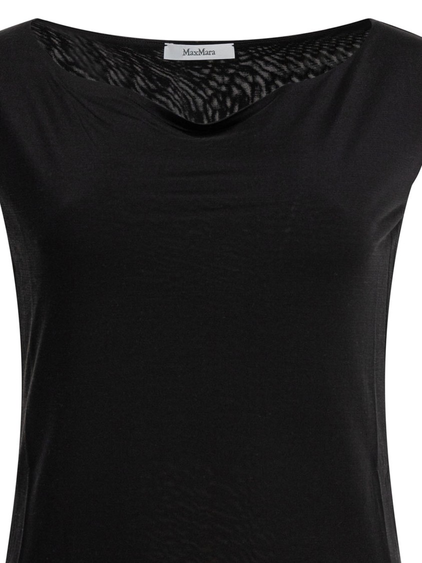 Max Mara Valzer Silk V-neck Top In Black