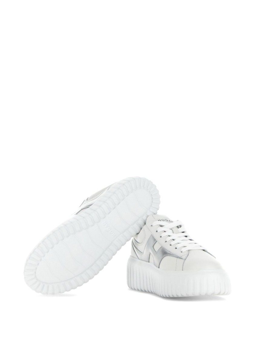Hogan H-stripes Leather Sneakers In White