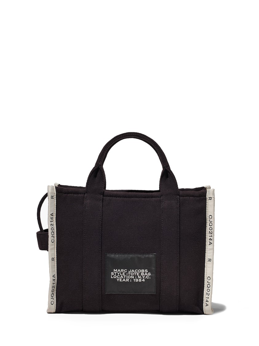 Marc Jacobs 'the Medium Tote' Black Tote Bag With Contrasting Logo Embroidery In Black