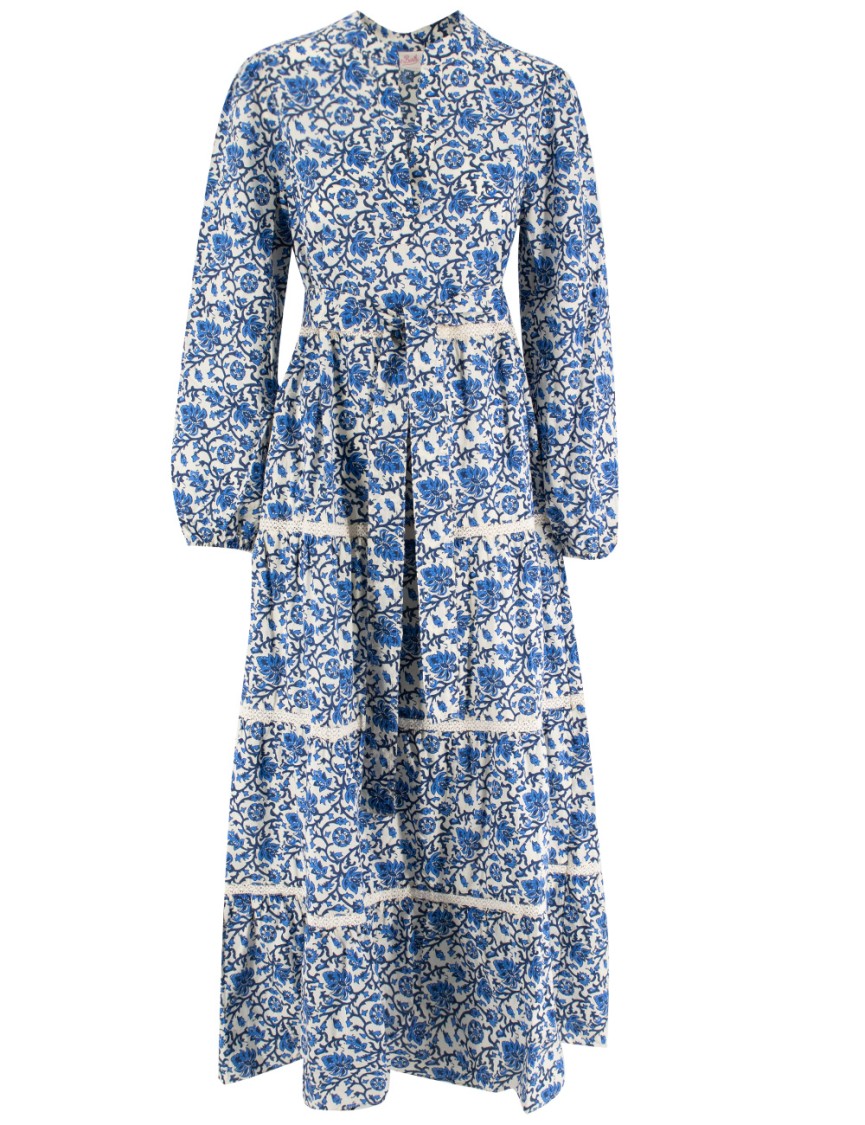 Mc2 Saint Barth Floral Maxi Dress With Wide Neckline