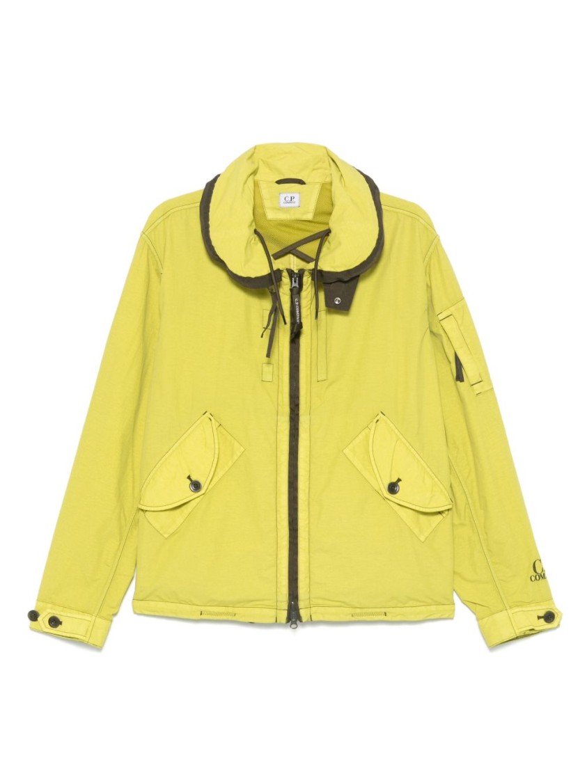 C.p. Company Avocado Green Jacket With Lapel Collar
