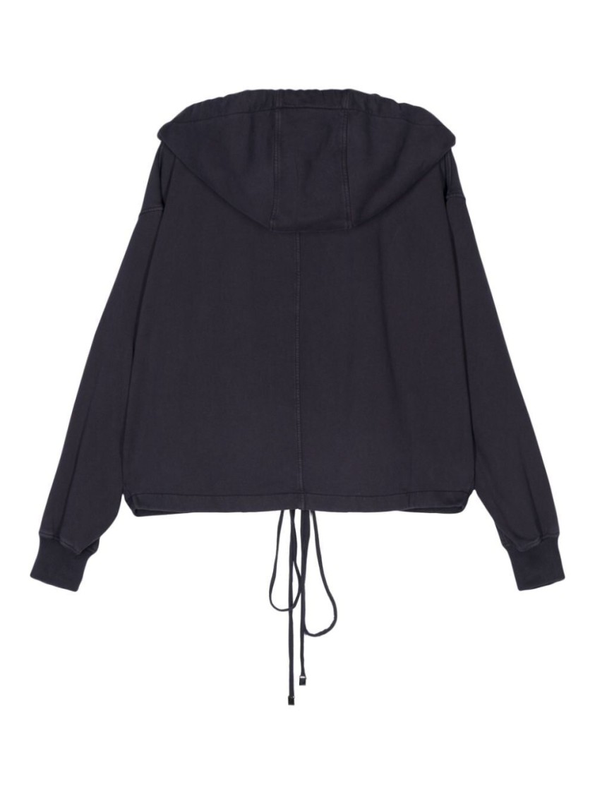 Attico Gathered Front Hoodie In Black