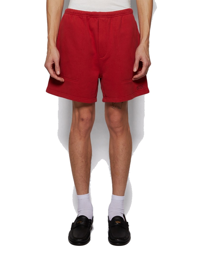 Bode Camper Track Shorts In Red