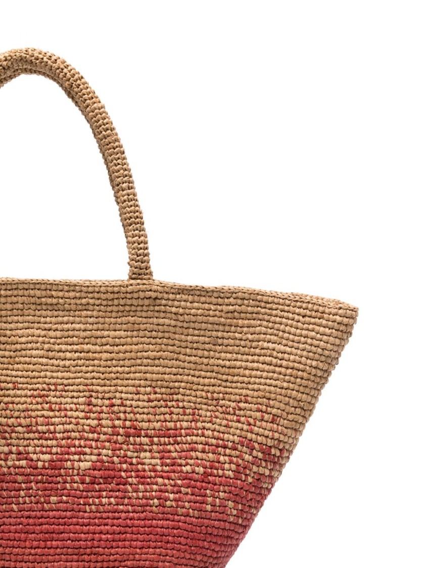Manebi Gradient Woven Brown Bag In Brown