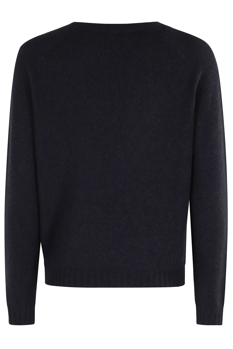 Roberto Collina Relaxed Fit Long-sleeved Sweater In Blue