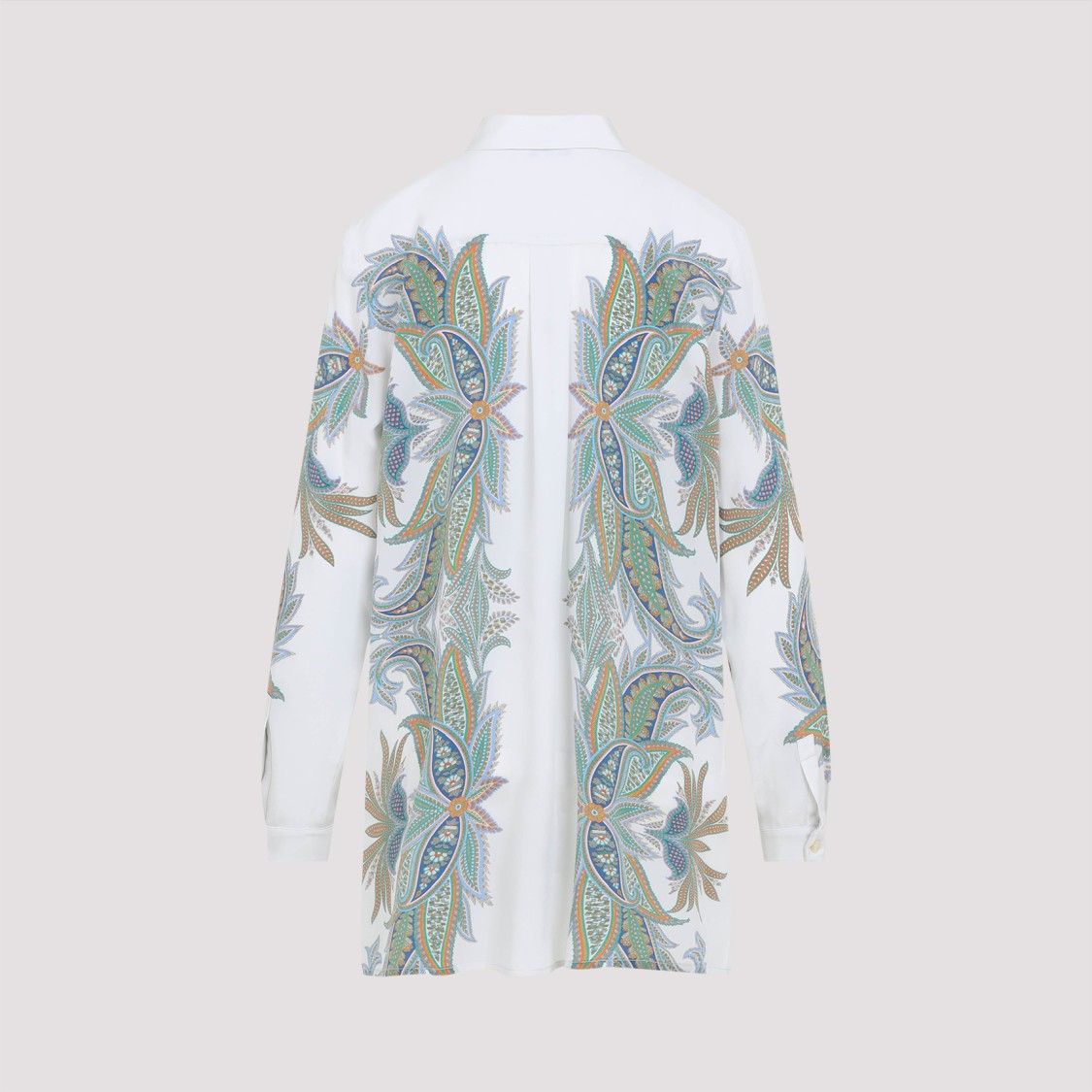 Etro Paisley Print Silk Shirt With Buttoned Cuffs In Multicolor