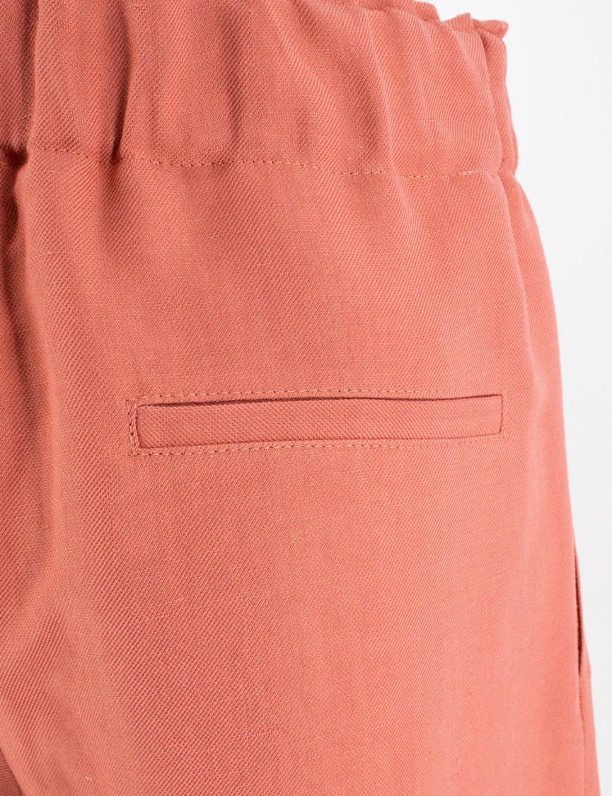 Antonelli High-waist Red Bermudas With Elastic Waistband