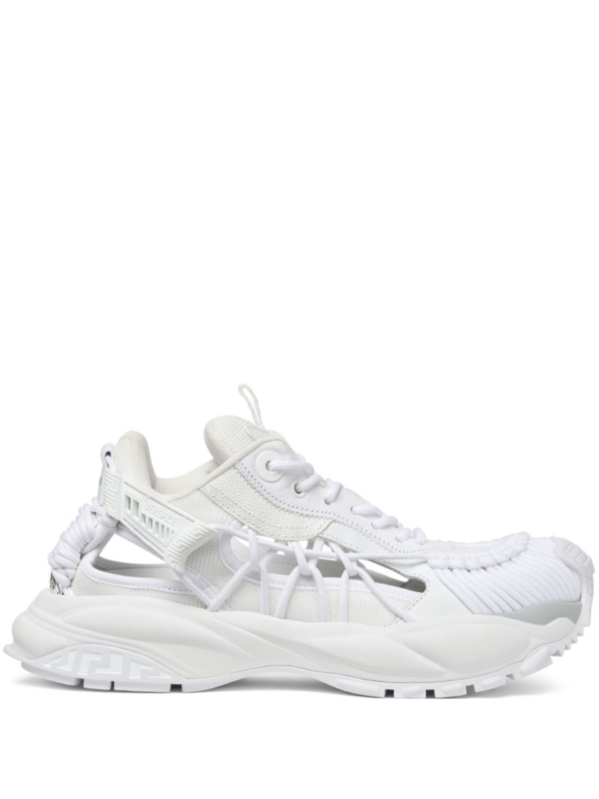スニーカー Versace Panelled White Sneakers With Cut-Out Detailing Versace Panelled White Sneakers With Cut-out Detailing