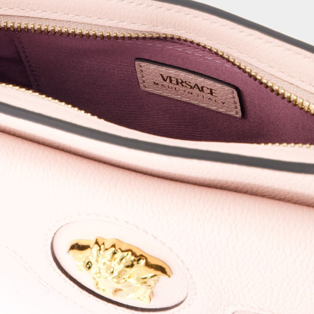 Versace Mini Vitello Shoulder Bag In Pink