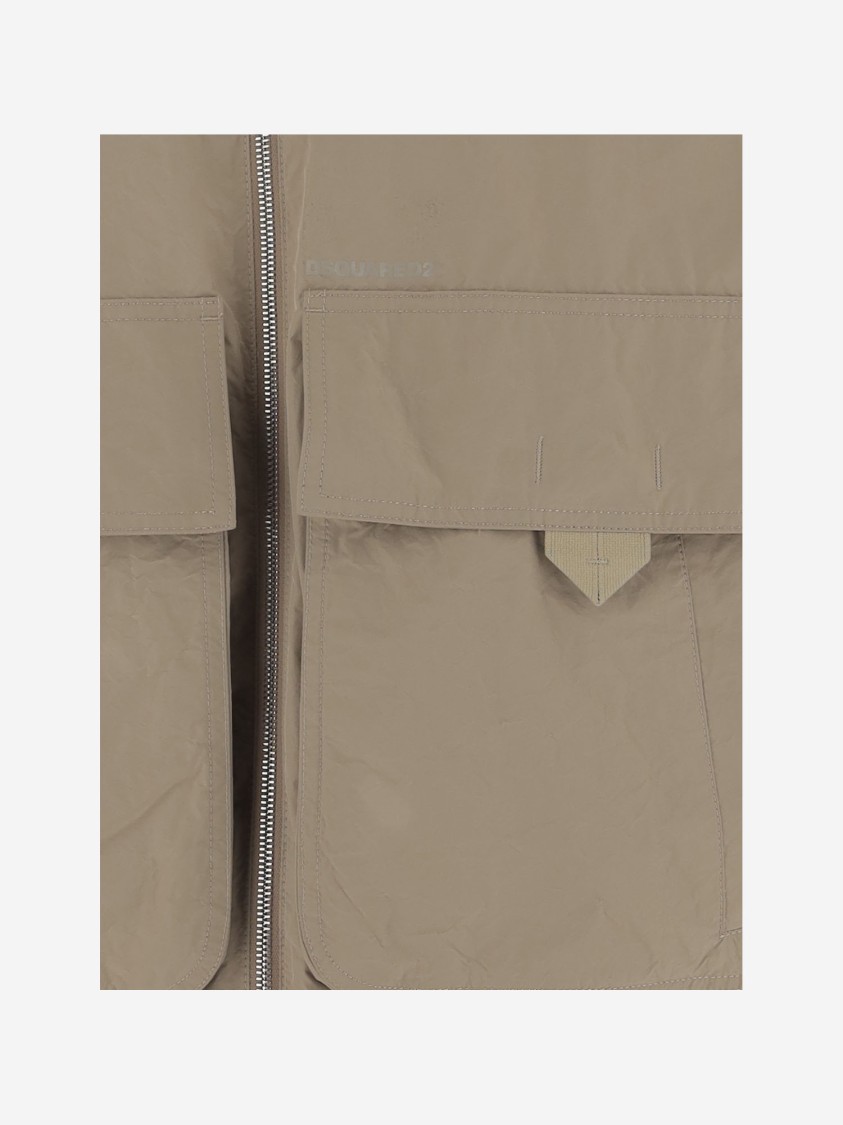Shop Dsquared2 Technical Fabric Jacket In Neutrals