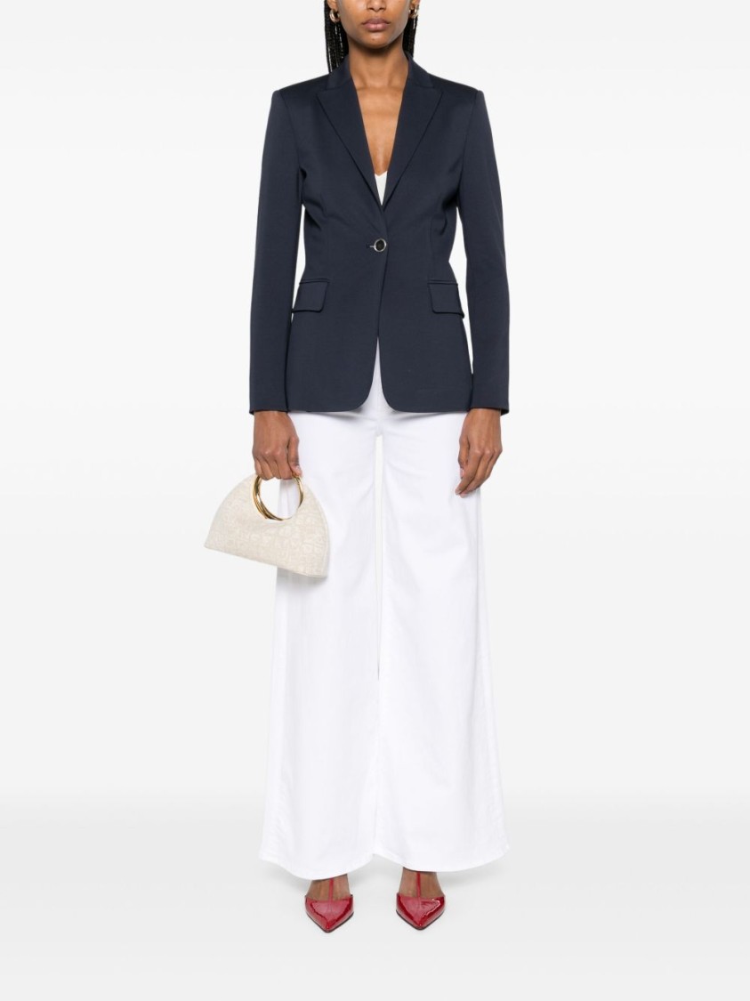 Pinko Tailored Blue Blazer With Single-button Closure