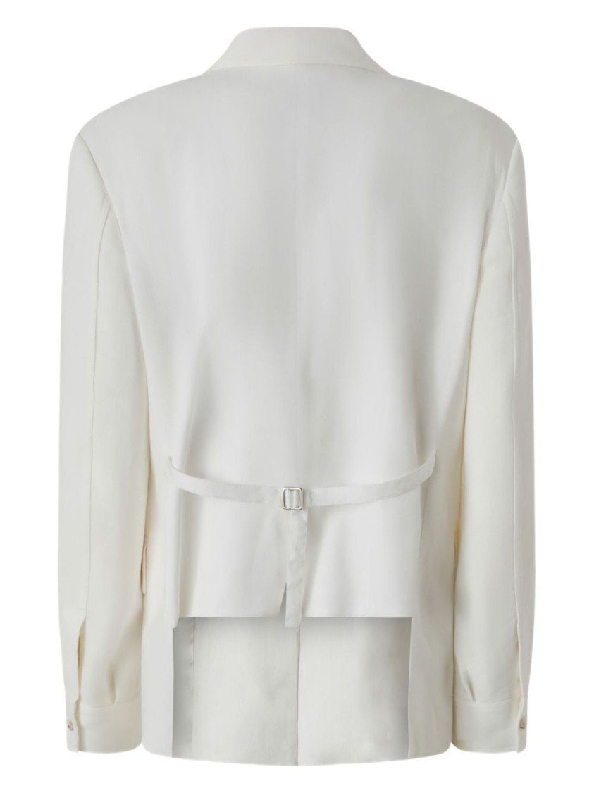 Shop Pinko Tailored White Blazer With Adjustable Strap Detail