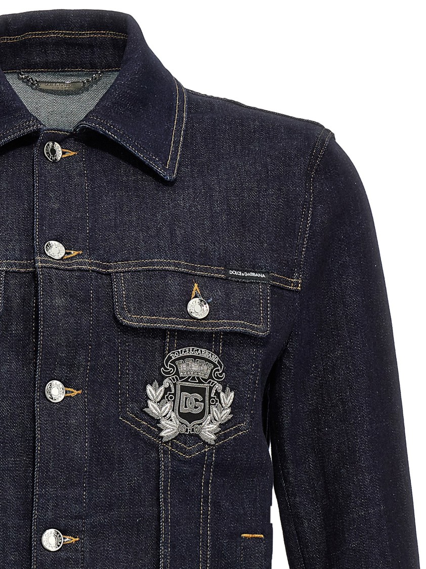 Dolce & Gabbana Classic Denim Jacket With Structured Silhouette In Blue