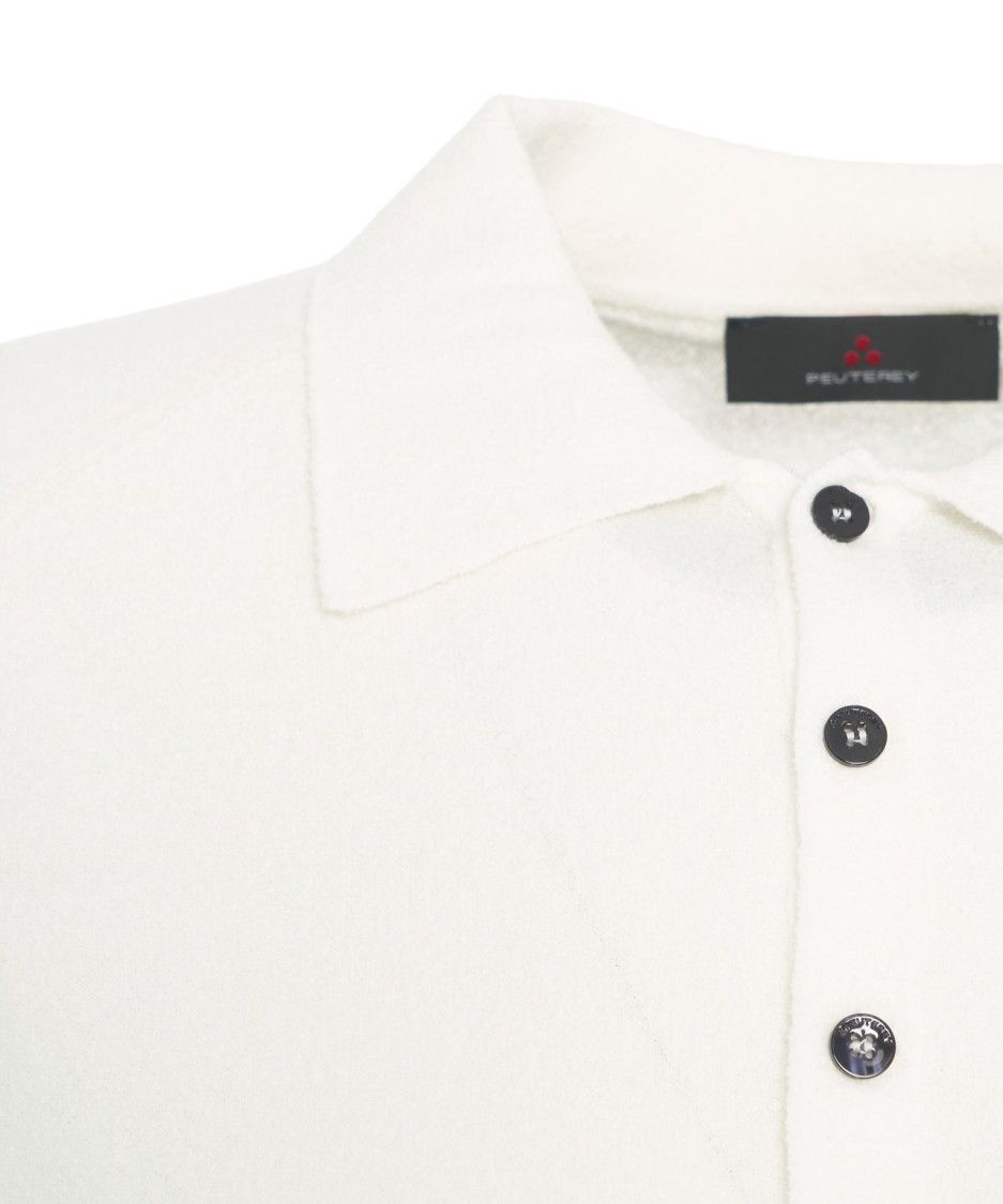 Peuterey Terry Polo Shirt With Classic Collar In White