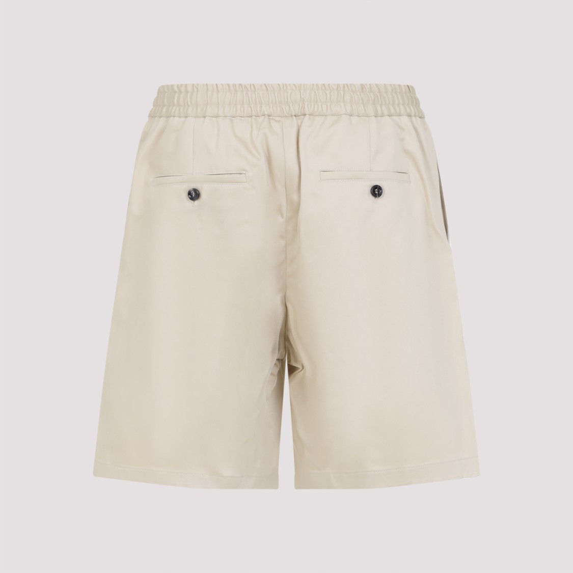 Shop Ami Alexandre Mattiussi Ami Vibrant Cotton Bermuda Shorts In Neutrals