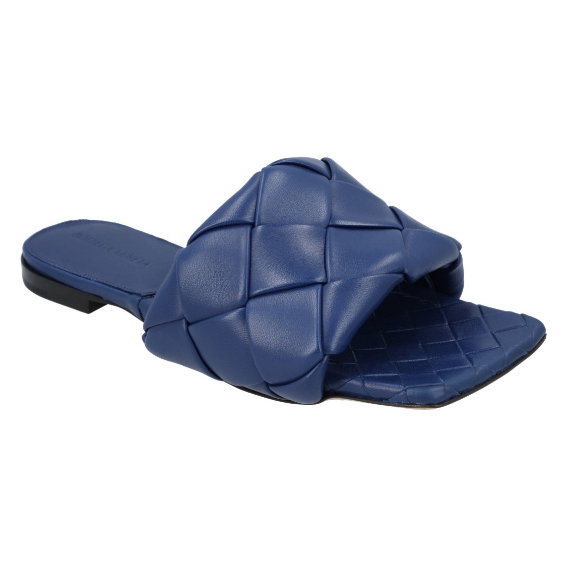 Bottega Veneta The Lido Intrecciato Leather Sandal In Blue