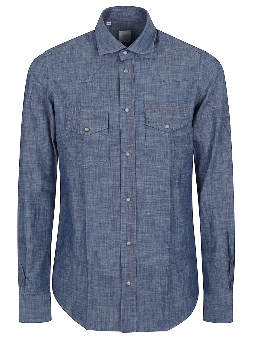 Eleventy Button-down Shirt With Tailored Fit And Dual Chest Pockets