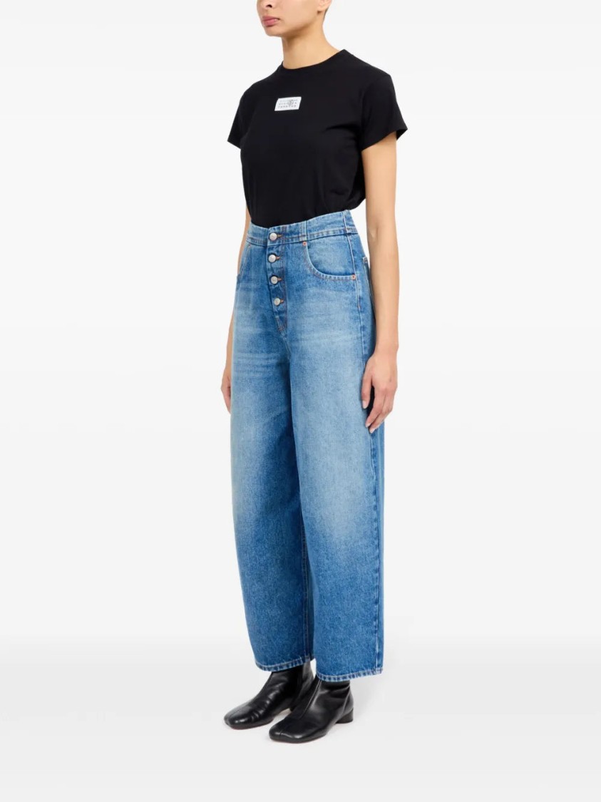 Mm6 Maison Margiela Mm6 By Maison Margiela Button-up Straight Jeans In Blue