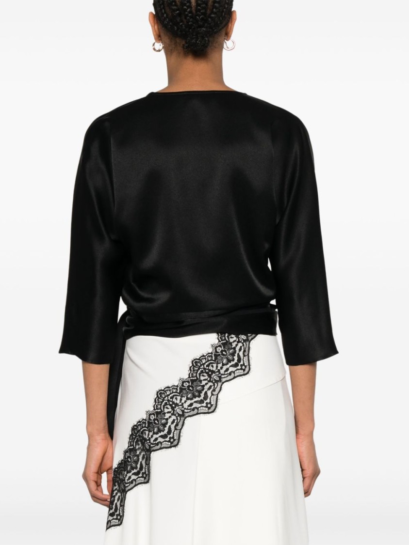 Antonelli Wrap Design T-shirt With Deep V-neckline