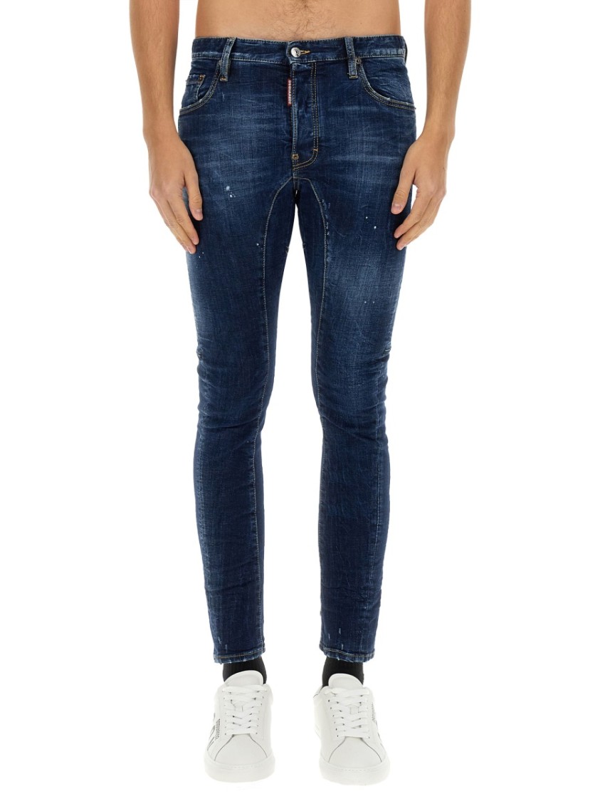 Dsquared2 Dsquared Men "perfect Clean Wash Tidy Biker" Jeans In Blue