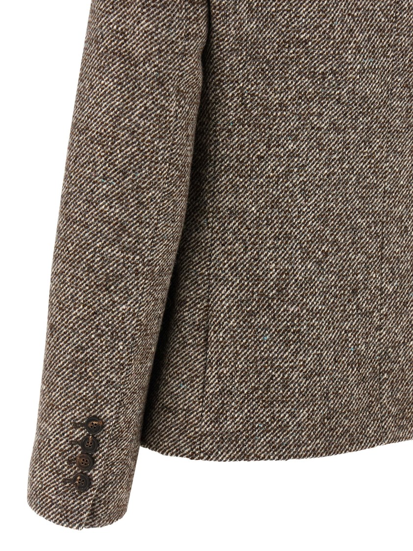 Brunello Cucinelli Double-breasted Silk Blend Blazer