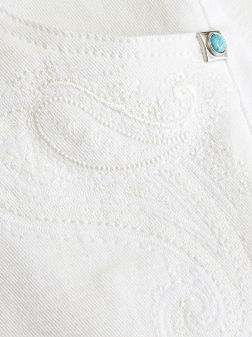 Etro A-line Denim Skirt With Button-down Front In White
