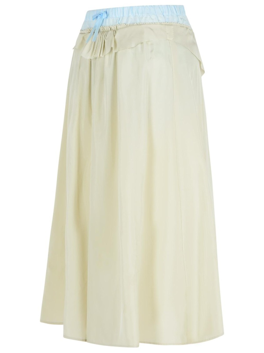 Maison Margiela Viscose Midi Skirt With Contrasting Waistband
