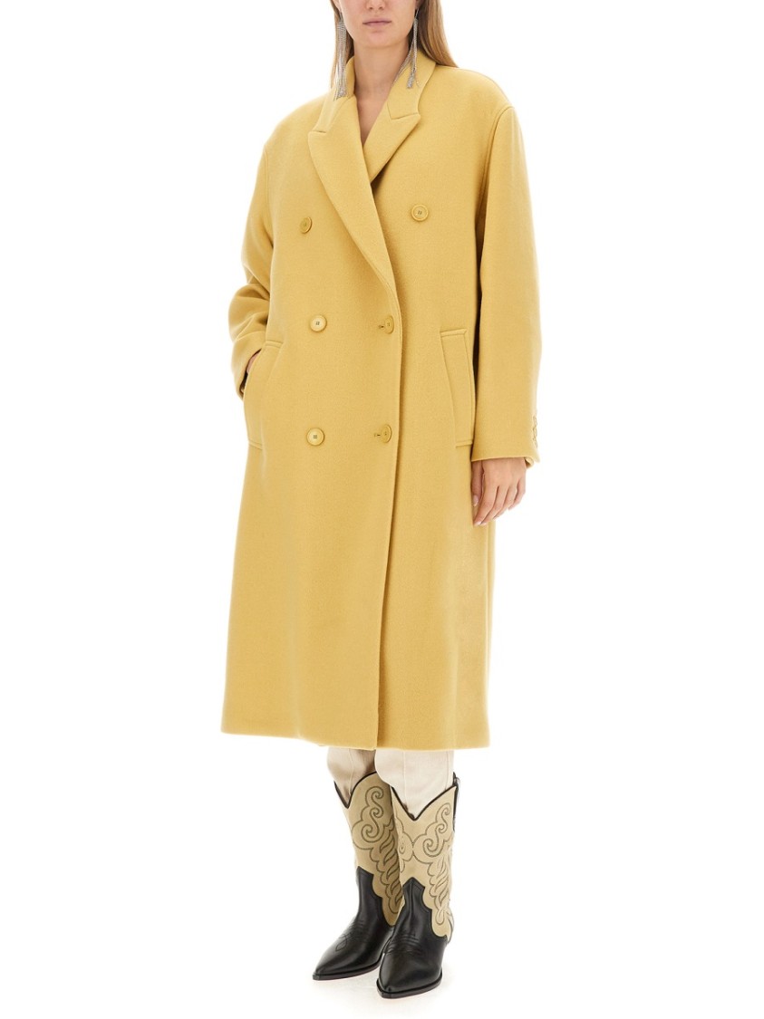 Isabel Marant Mustard Wool Blend Theodore Coat In Yellow
