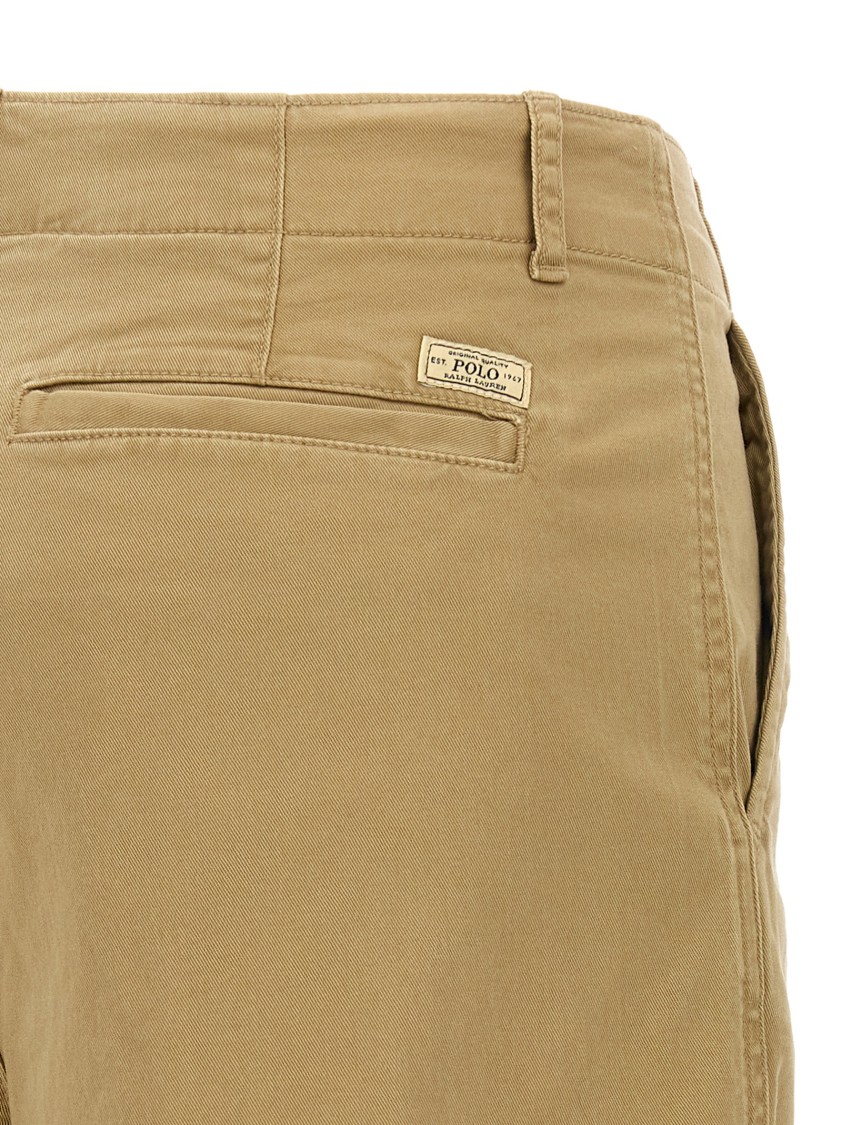 Polo Ralph Lauren Wide-leg Cropped Pants With Zip Closure In Brown
