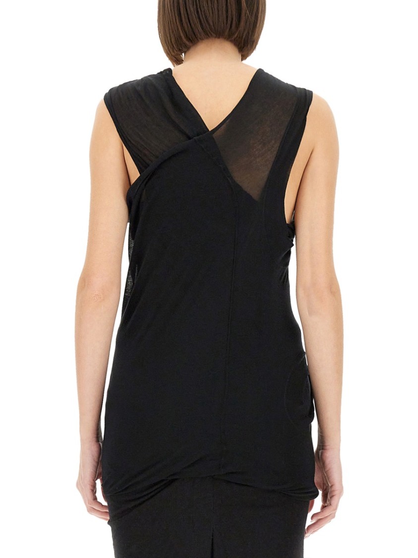 Rick Owens Top With Crossover In Black