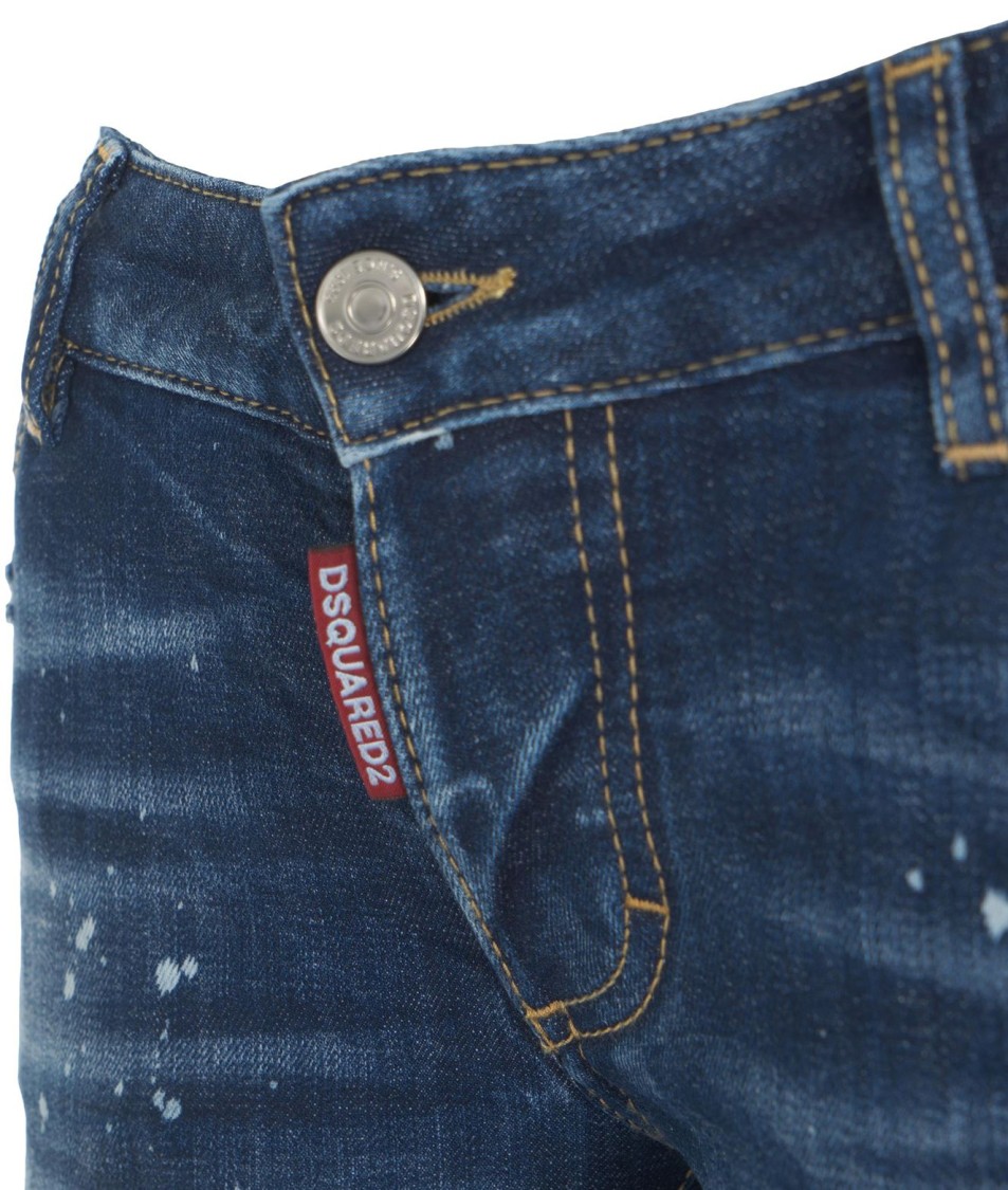 Dsquared2 Distressed Blue Skinny Jeans In Blue