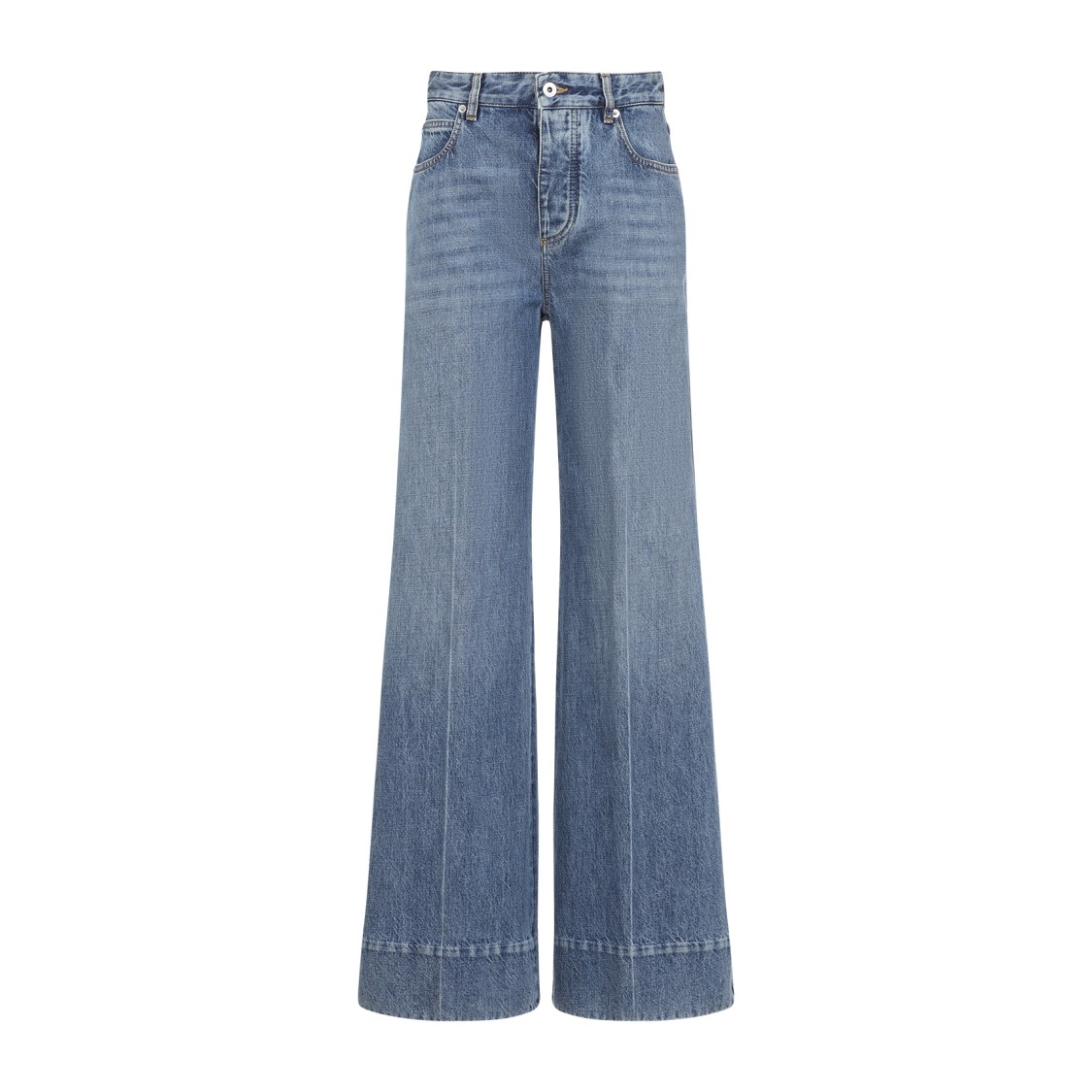 Bottega Veneta Wide Leg Flared Denim Jeans In Blue