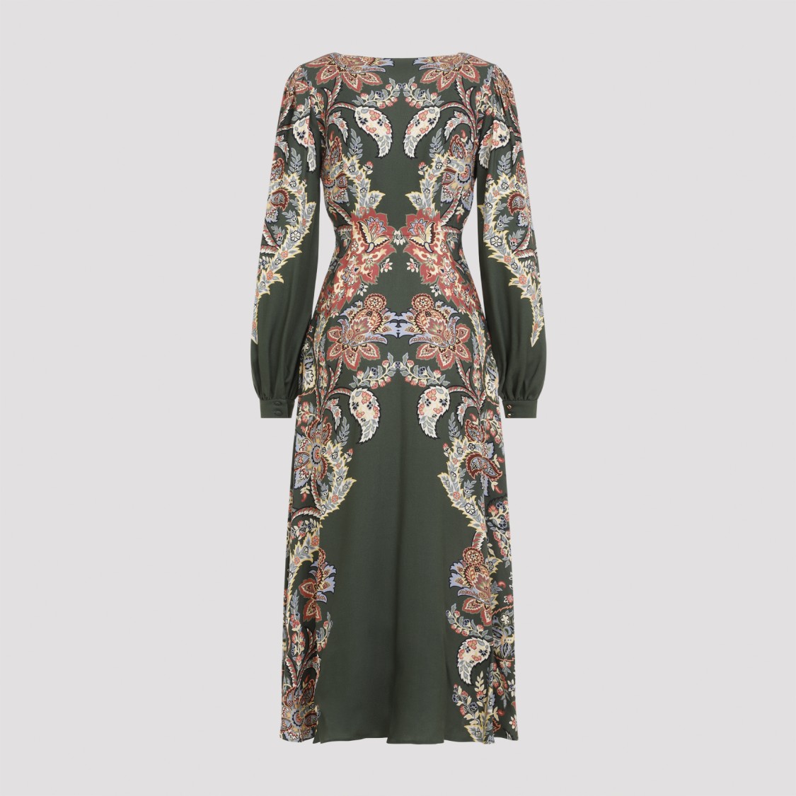 Shop Etro Viscose Dress With Floral Patterns In Green